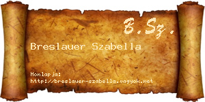 Breslauer Szabella névjegykártya